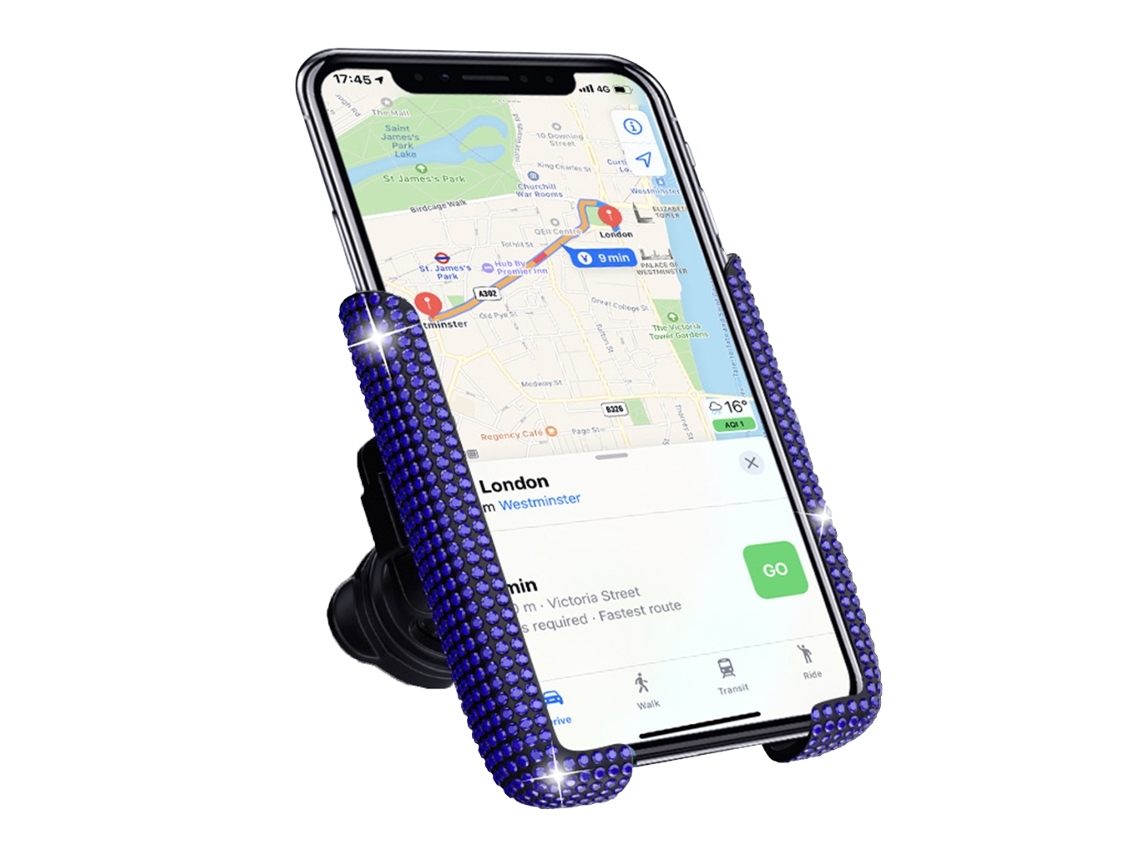 Suporte Universal Para Celular Com Presilha Para Saída De Ar Do Carro, Com Strass De Cristal Brilhante Para Smartphones.