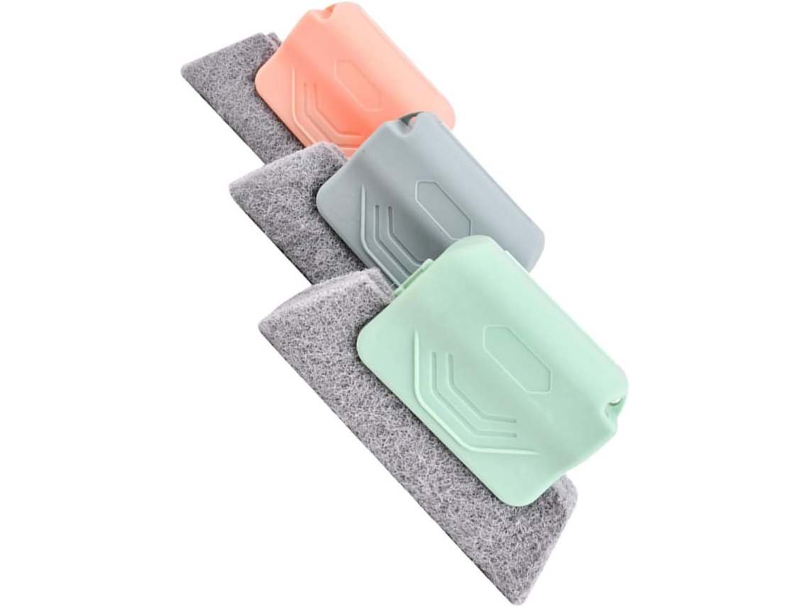 Escova De Limpeza Para Ranhuras Janelas Lurrose, 3 Peças, Plástico E Esponja, Ideal Para Limpeza Profissional Em Espaços