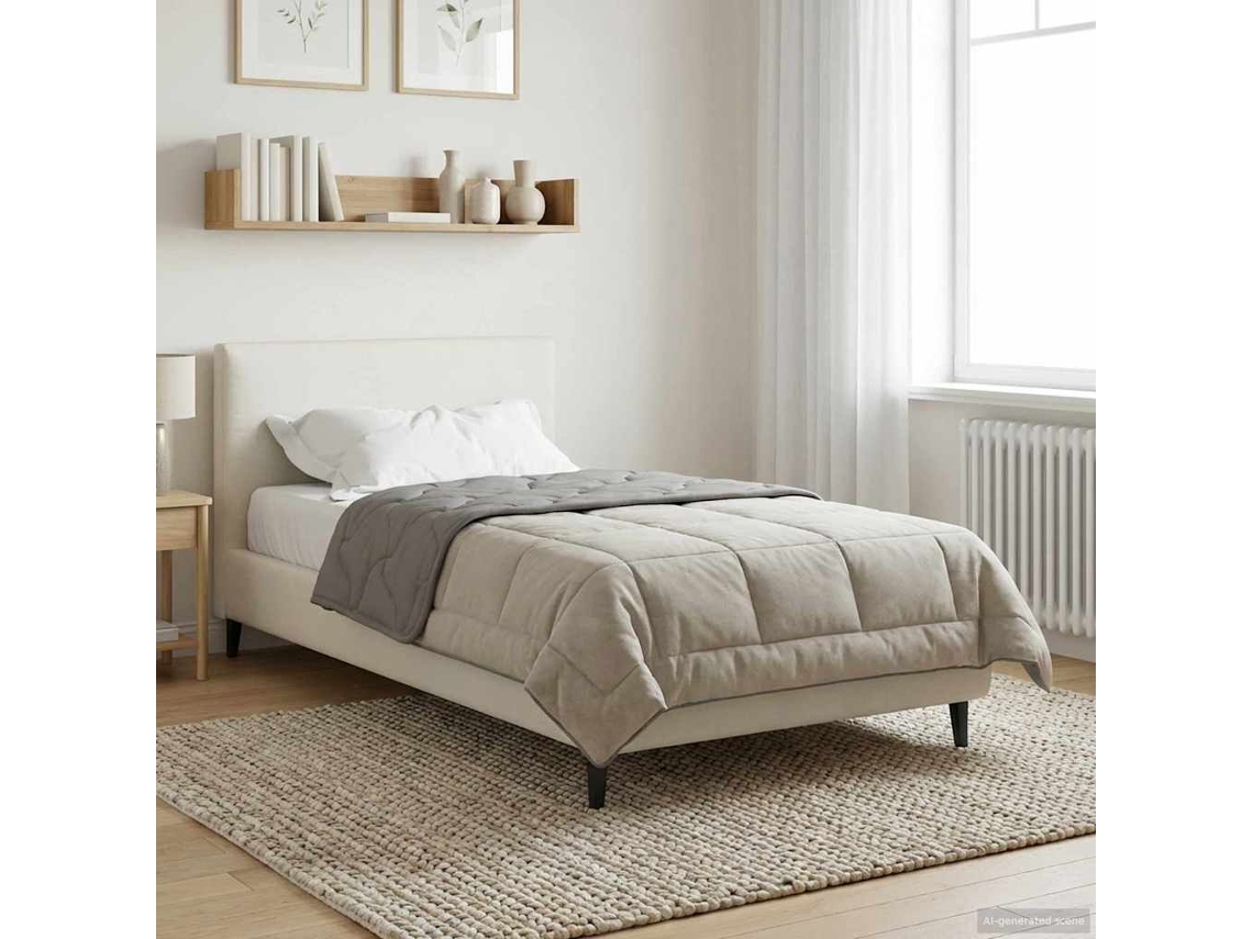 Vidaxl Duvet De Ano Inteiro Colchonete Cinzento-claro 135 X 200 Cm