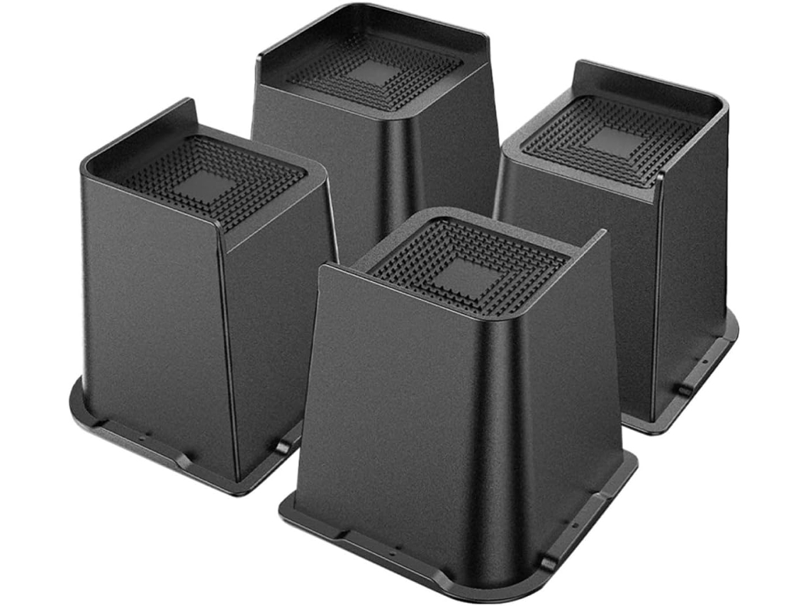 Elevadores Trapezoidais Para Móveis, 4 Peças, 15 Cm (6 Polegadas), Pretos