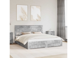 Vidaxl Estrutura Da Cama Cinzento 200 X 200 Cm Derivados De Madeira