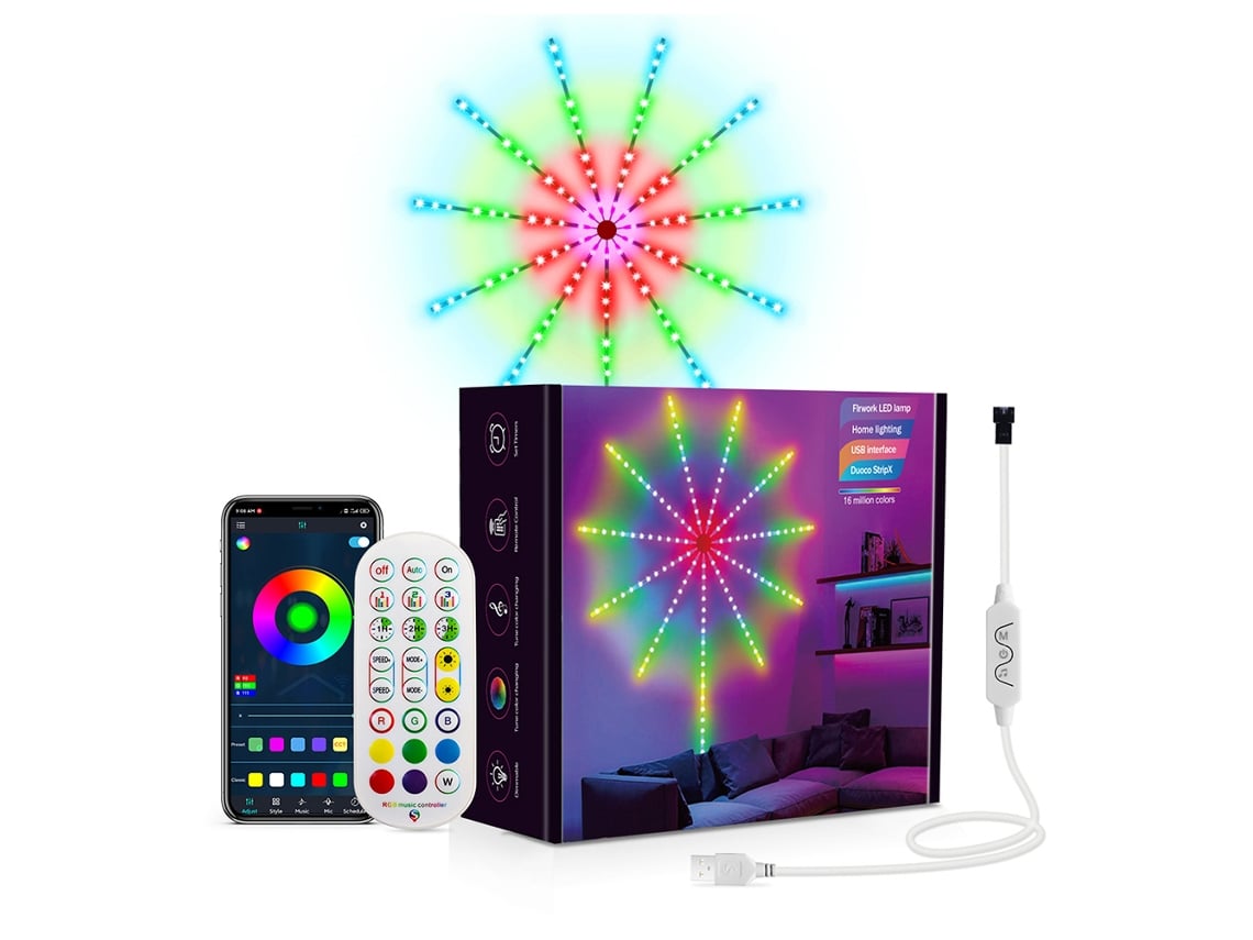 2026 luces Led de Fuegos Artificiales Con Control Remoto Sincronizadas Con Música para Decoración de Navidad Fiesta Bar Sala de Juegos