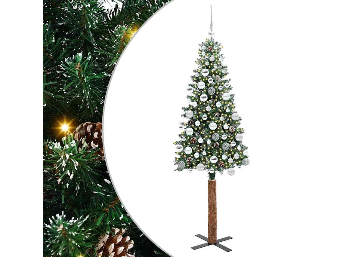 Árvore De Natal Slim Moderna Vidaxl Verde Pvc (180 Cm)