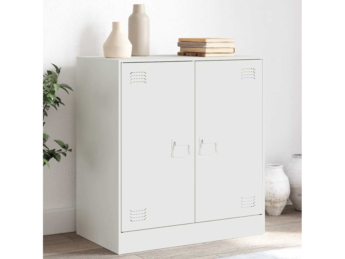 Vidaxl Aparador 67x39x73 Cm Aço Branco