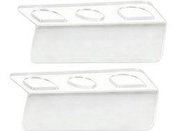 Kit De 2 Prateleiras De Parede Com Adesivo Dupla Face Para Fácil Instalação Em Azulejos, Vidro E Metal Sem Necessidade
