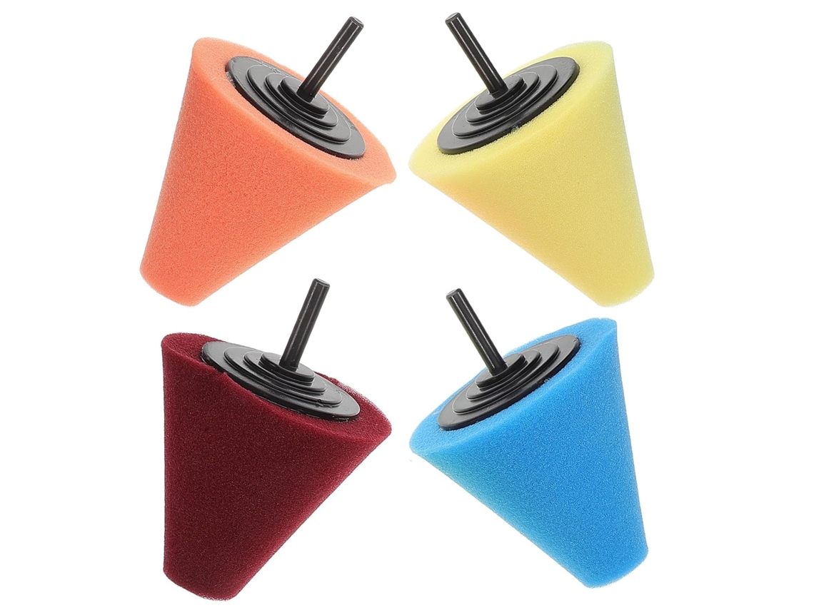 Kit Com 4 Esponjas Cônicas De Espuma Para Polimento De Rodas De Carro.