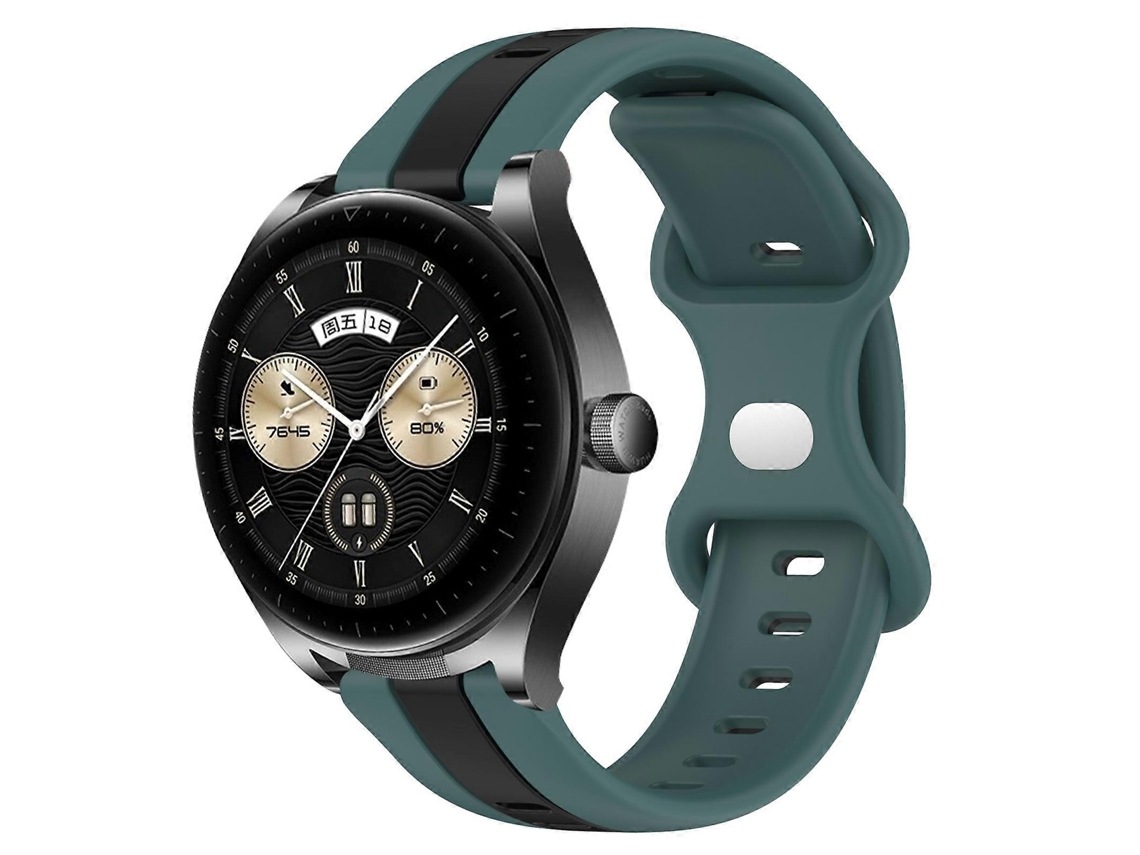 Pulseira De Silicone Bicolor Com Fecho Borboleta De 20 Mm Para Huawei Watch Buds