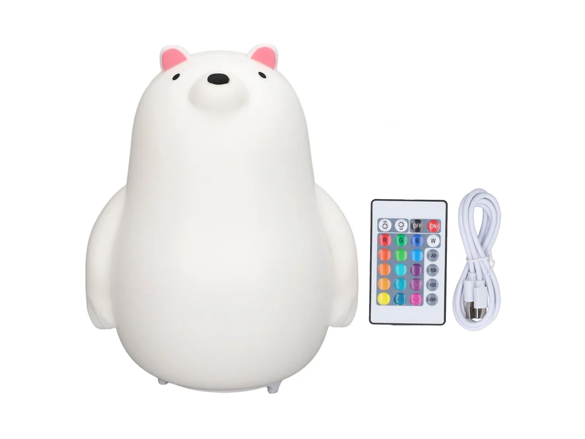 2026 lámpara de Noche para Niños Osito Led Colorida Con Control Remoto Carga Usb Protectora de Ojos para Niños