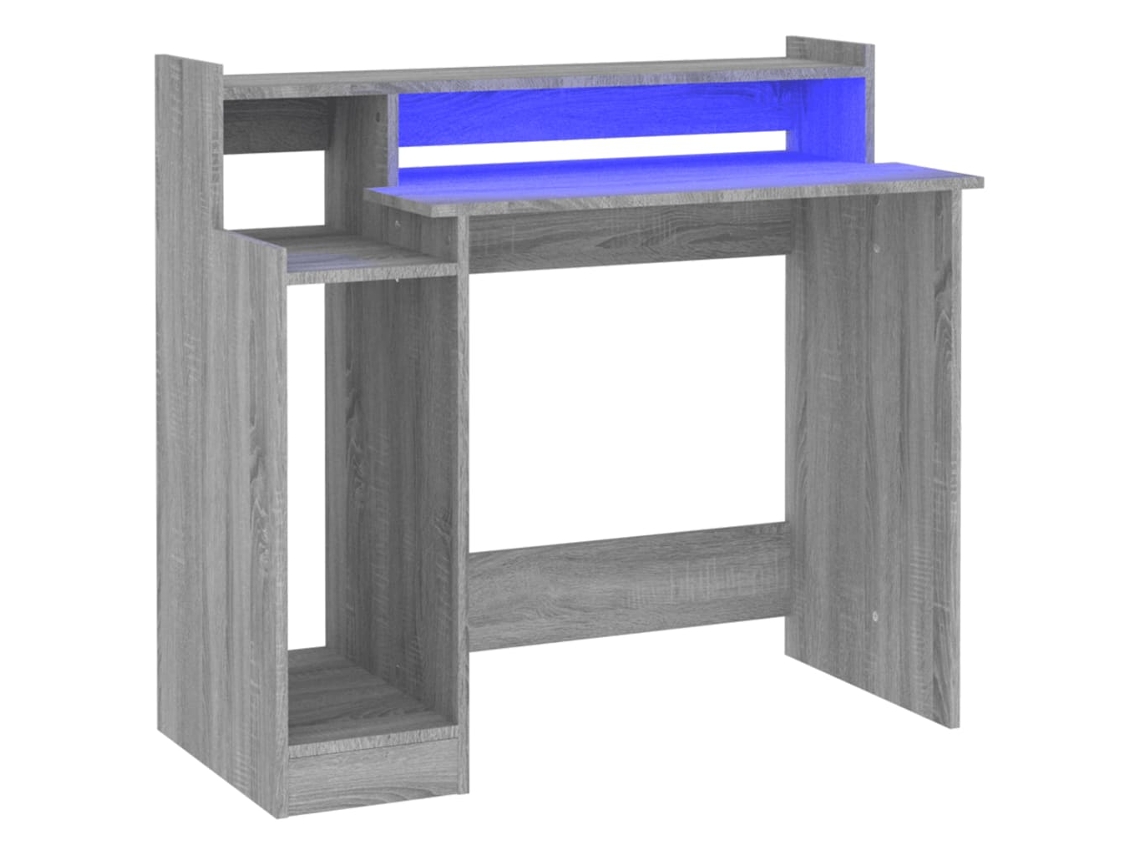 Secretária com luzes LED 97x45x90 cm Madeira Processada Sonoma MAISON EXCLUSIVE
