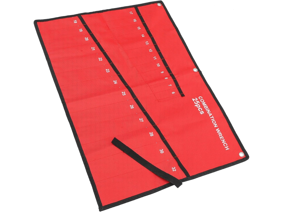 Estojo multifuncional para ferramentas, tecido Oxford, vermelho, com 25 compartimentos, Alipis