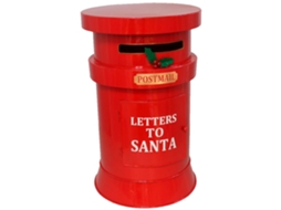 Caixa De Correio Redonda De Natal Fabricada Em Plástico Ideal Para As Crianças Guardarem As Suas Cartas Ao Pai Natal Ø 23,5 X 38 Cm Cor Acan