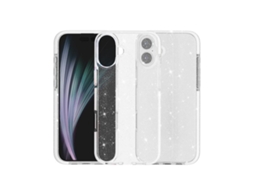 Capa Para Iphone 17 - Tpu Transparente Com Glitter Em Dois Tons Tpe - Proteção Completa