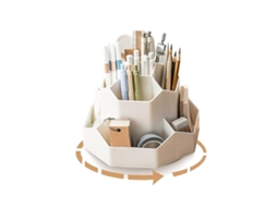 Porta-lápis giratório, organizador de canetas, 9 compartimentos, organizador de mesa giratório de 360 ​​graus, mesa Slowmoose