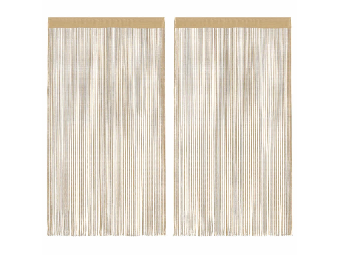 Vidaxl Cortinas De Fios 2 Pcs 100x250 Cm Bege