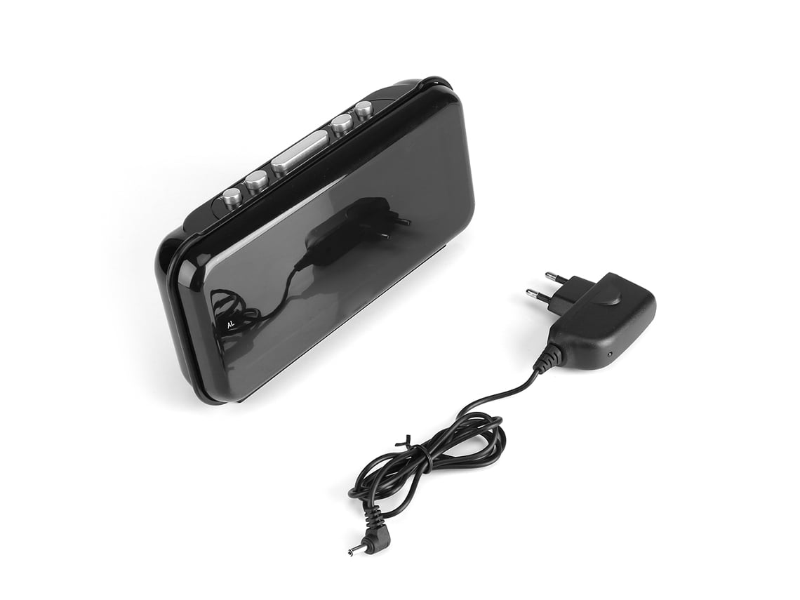 Despertador de mesa digital Baok com visor LED e função soneca, vermelho