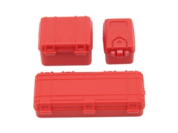 Mali 3 Pcs Mala Simulada para Carro Rc Grande Média Pequena Decoração para Crawler 1/18 1/24 Vermelha