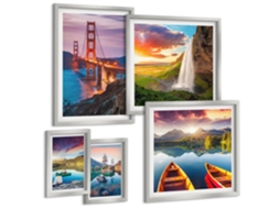 Quadros Decorativos Para Parede Texturas De Areia Boho Vibrantes Moldura Preta Fotos Para O Escritório Espelharte (conjunto De 5 Imagens)