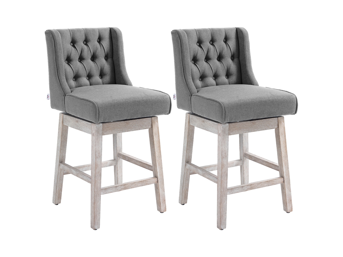 Conjunto de 2 bancos de bar giratórios 180°, com apoio de pés, 45,7x57,2x101cm cinza S/MARCA