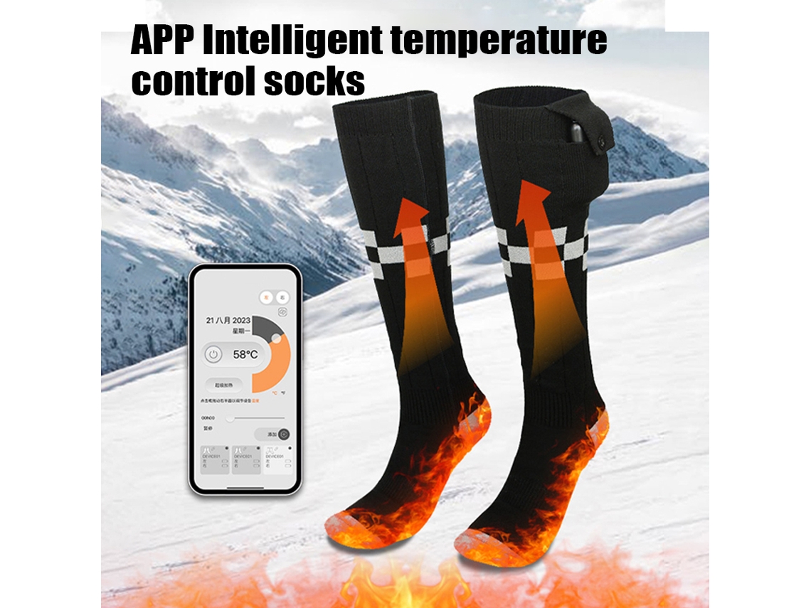 Meias Elétricas Aquecidas con App para Hombre y Mujer, Recarregables para Invierno | S/MARCA