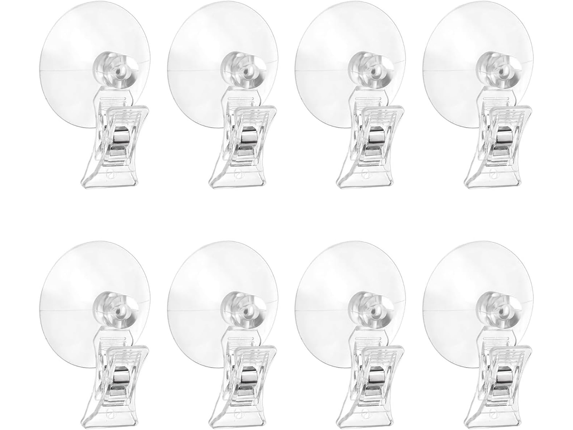 Conjunto Multifuncional Com 8 Ganchos De Ventosa Presilhas Para Decoração Casa, Banheiro E Janelas Design Transparente