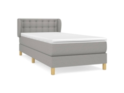 Cama com Molas e Colchão Tecido Cinzento Claro MAISON EXCLUSIVE (90x190 cm)