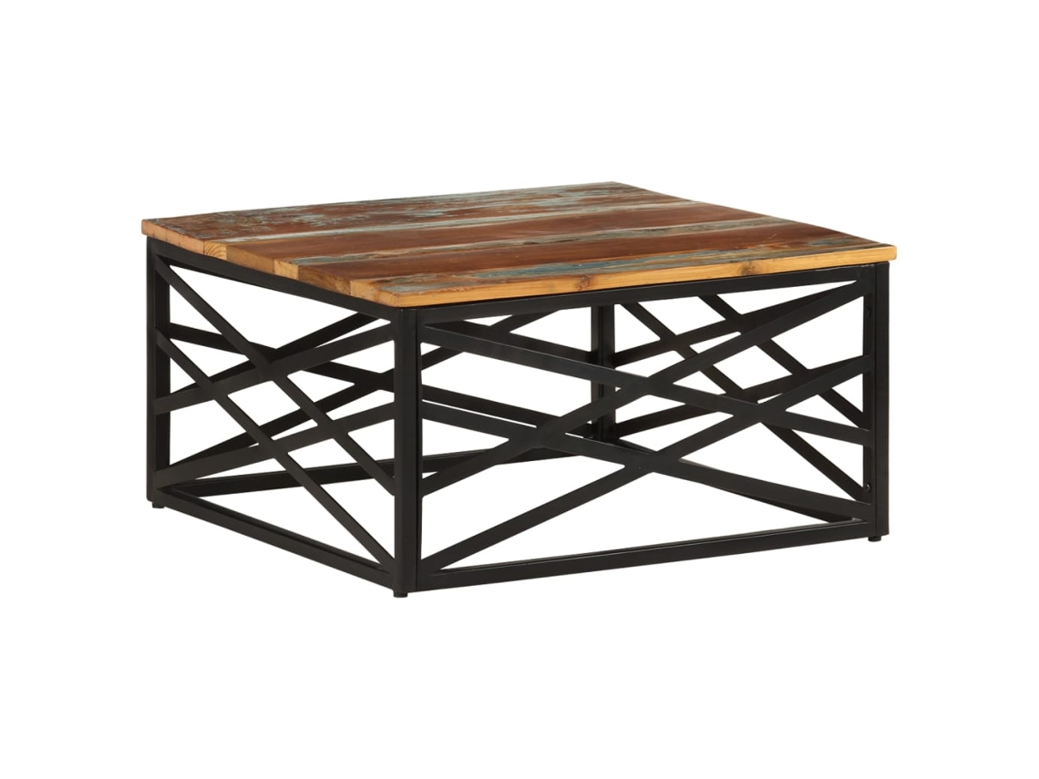 Vidaxl Mesa De Centro 68x68x35 Cm Madeira Recuperada Maciça