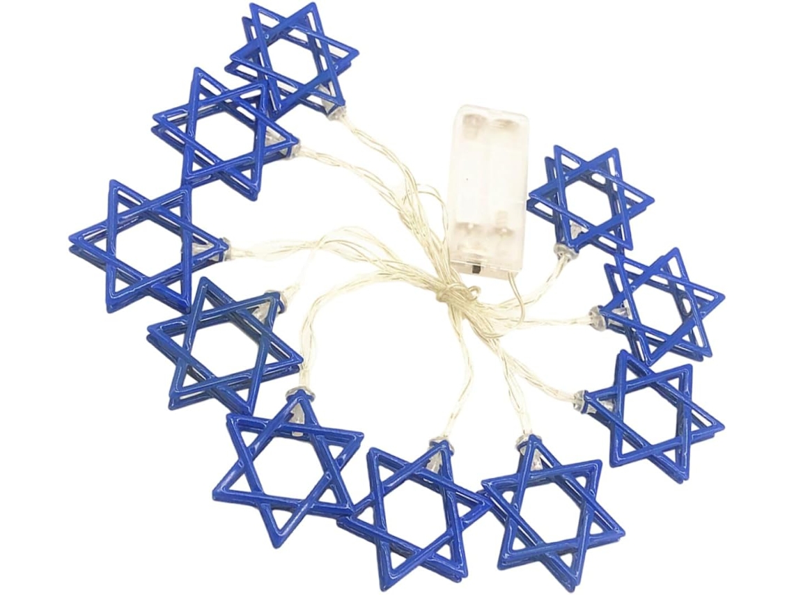 Luzes De Cordão De Seis Pontas Para Decoração De Hanukkah, Tanto Para Ambientes Internos Quanto Exte Gokoco