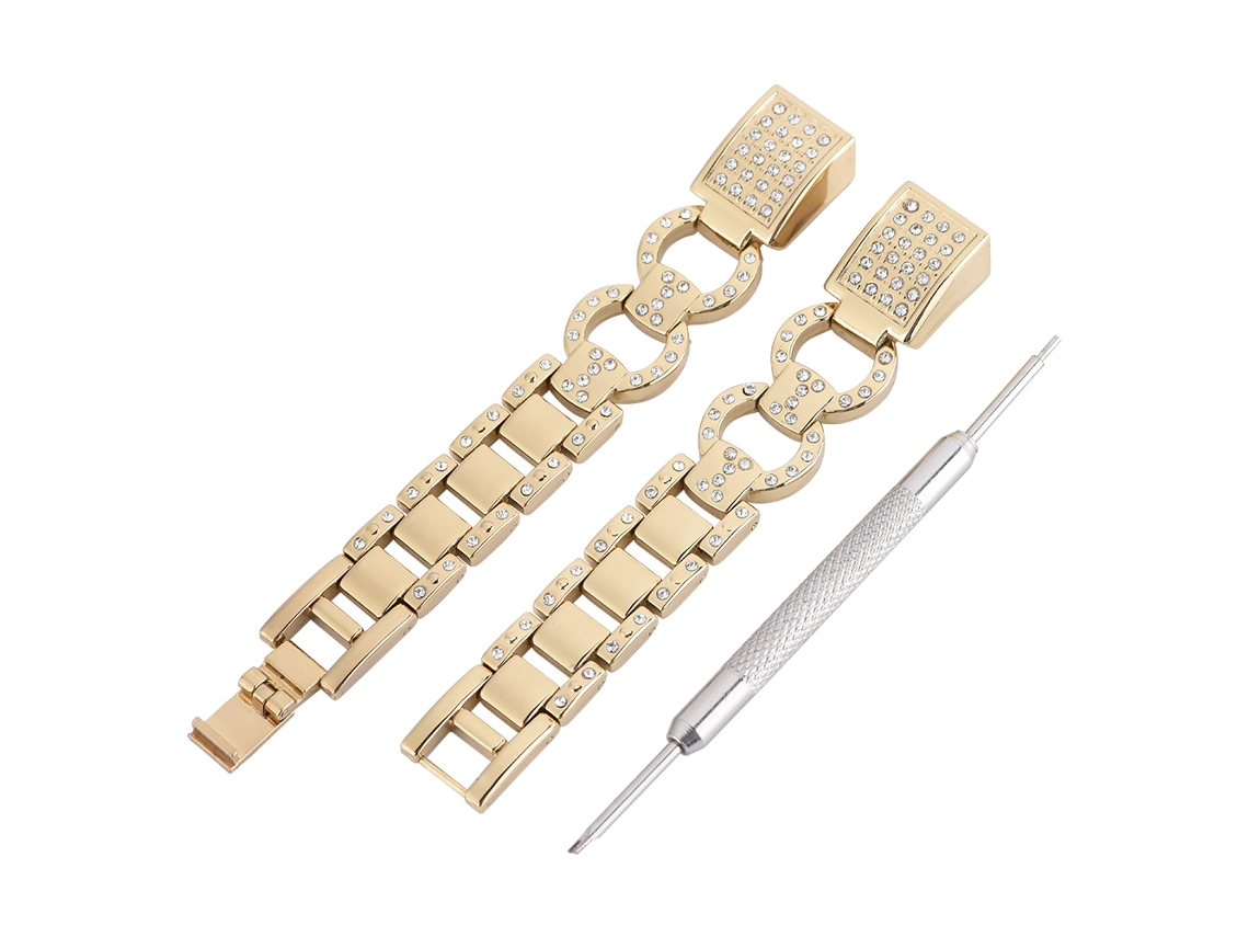 Bracelete de Relógio com Diamantes EOOCOO para Fitbit, dourado