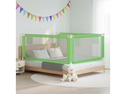 Vidaxl Barra De Segurança P/ Cama Infantil Tecido 190x25 Cm Verde