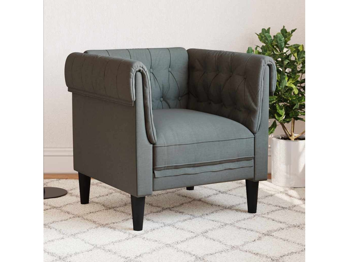 Vidaxl Sofá Cinza Escuro 78,5 X 74,5 X 74,5 Cm Poliéster
