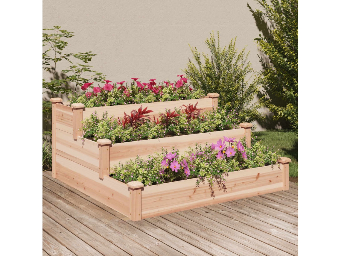 Vidaxl Canteiro Elevado De Jardim 120x120x56cm Madeira De Abeto Maciça