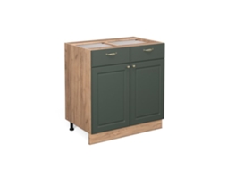 Móveis de cozinha Vicco Fame-Line, Country Gold Green, 80 cm, Mármore PA