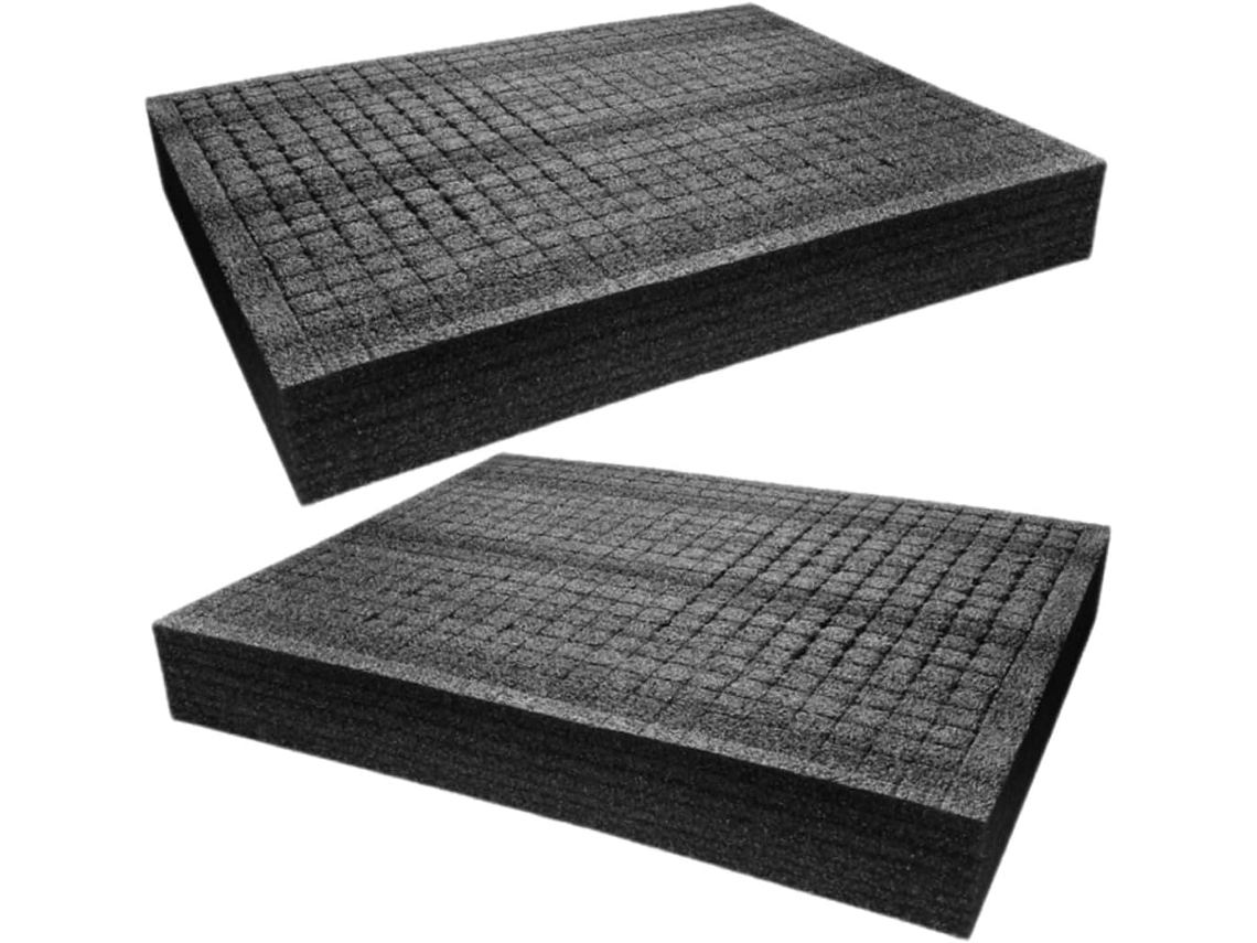 Conjunto de 2 Alipis Peças Revestimento Embalagem em Espuma Pe Preta com Painel Destacável, Almofada Protetora