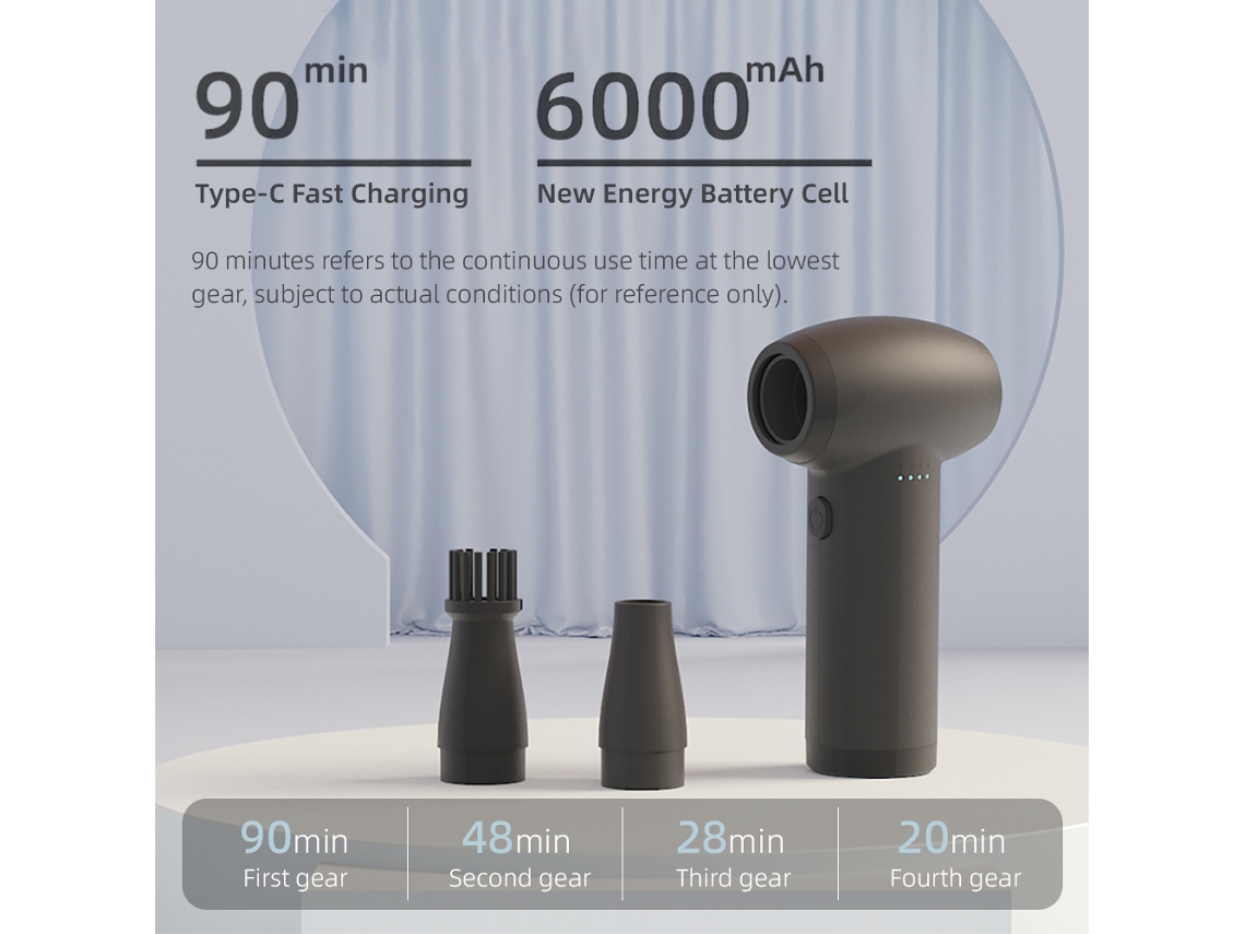 Aspirador de Ar Elétrico Inalámbrico 80000rpm, Soplete para Teclado, Camping, Colchão S/MARCA