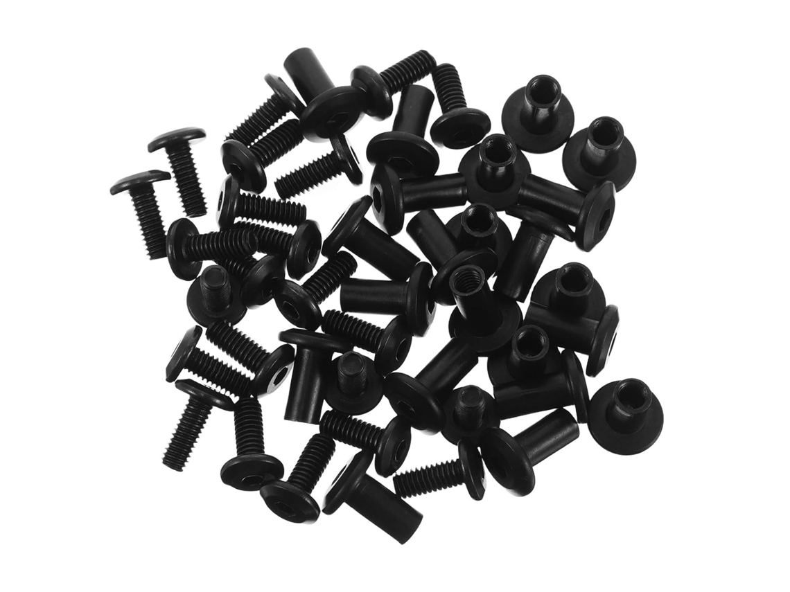 Conjunto De 20 Parafusos E Porcas Conexão Segura Imikeya, Em Ferro Fundido Com Encaixe Hexagonal, Ideais Para Projetos