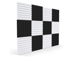 12 Painéis de Espuma Acústica, Isolamento Acústico para Estúdio, Teto e Sala de Jogos, Cor Preto e Branco, Tamanho 30x30x2.5cm Negro Blanco