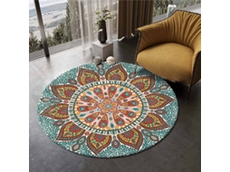 Tapete Redondo Mandala Boho Lavável