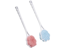 Conjunto De 2 Escovas Banho Silicone Com Cabo Longo Ounona, Cerdas Macias E Esferas De Massagem, Cores Pastel