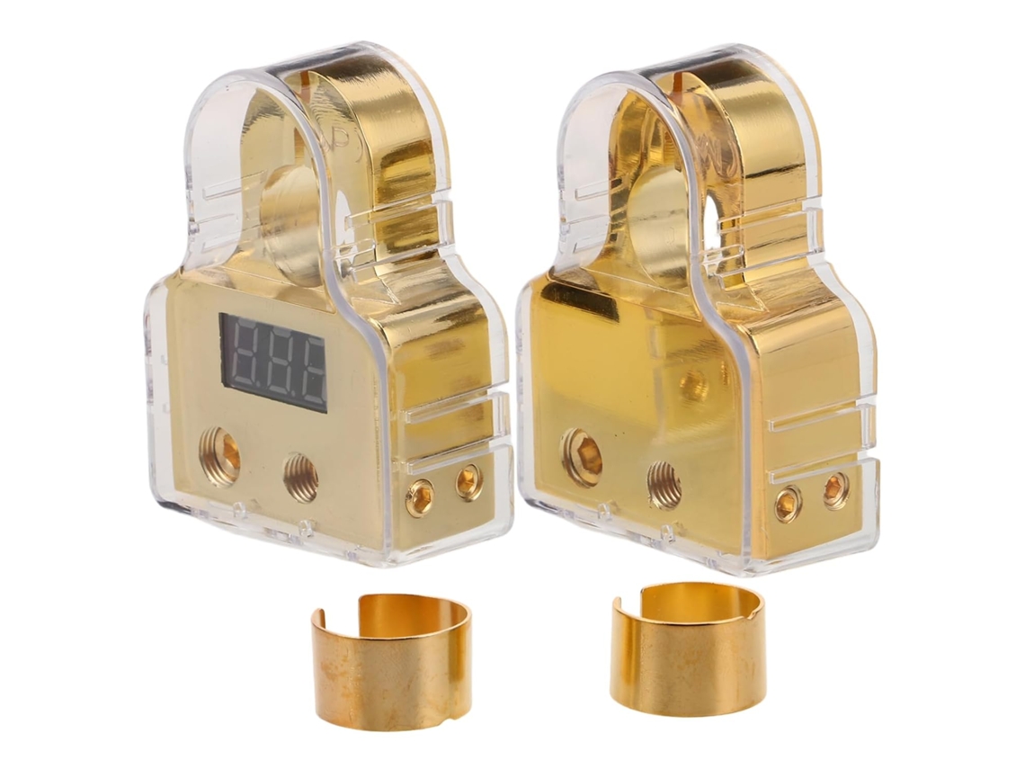 1 conjunto de blocos de terminais de bateria reforçados com conectores e terminações blindados.