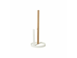 Suporte para Rolos de Papel de Cozinha DKD HOME DECOR Natural Metal Branco Pinheiro (13 X 13 X 31,5 cm)
