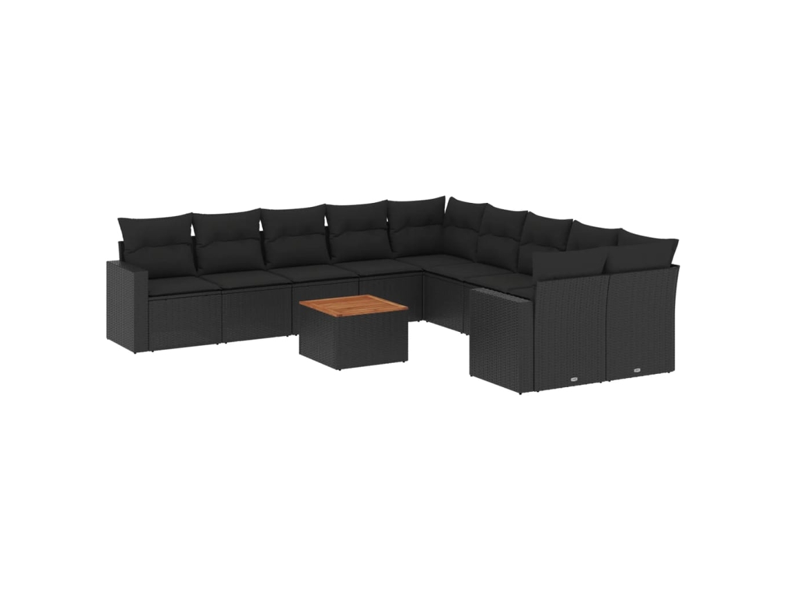 Garden Sofa Set, Garden Sofa Sets Vidaxl Preto Rattan / Vime (n/a)