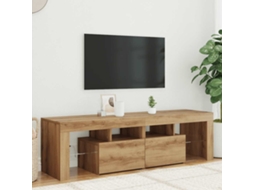 Vidaxl Móvel Tv C/ Luzes Led Derivados De Madeira Carvalho Artisiano