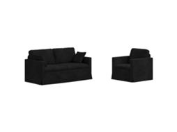 Maison Exclusive - Conjunto De Sofás 2 Unid. Preto Veludo