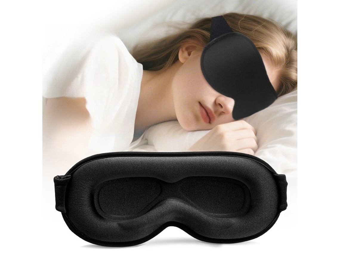 Máscara De Dormir Com Peso Blackout Ideal Para Viagens E Aviões. Preto Hexinyigjly