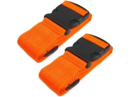 Cintas De Amarração Reforçadas Para Malas, Cintos Organizadores, Acessórios De Viagem, Pacote Com 2 Cintas Ajustáveis​​ Para Bolsas, Laranja