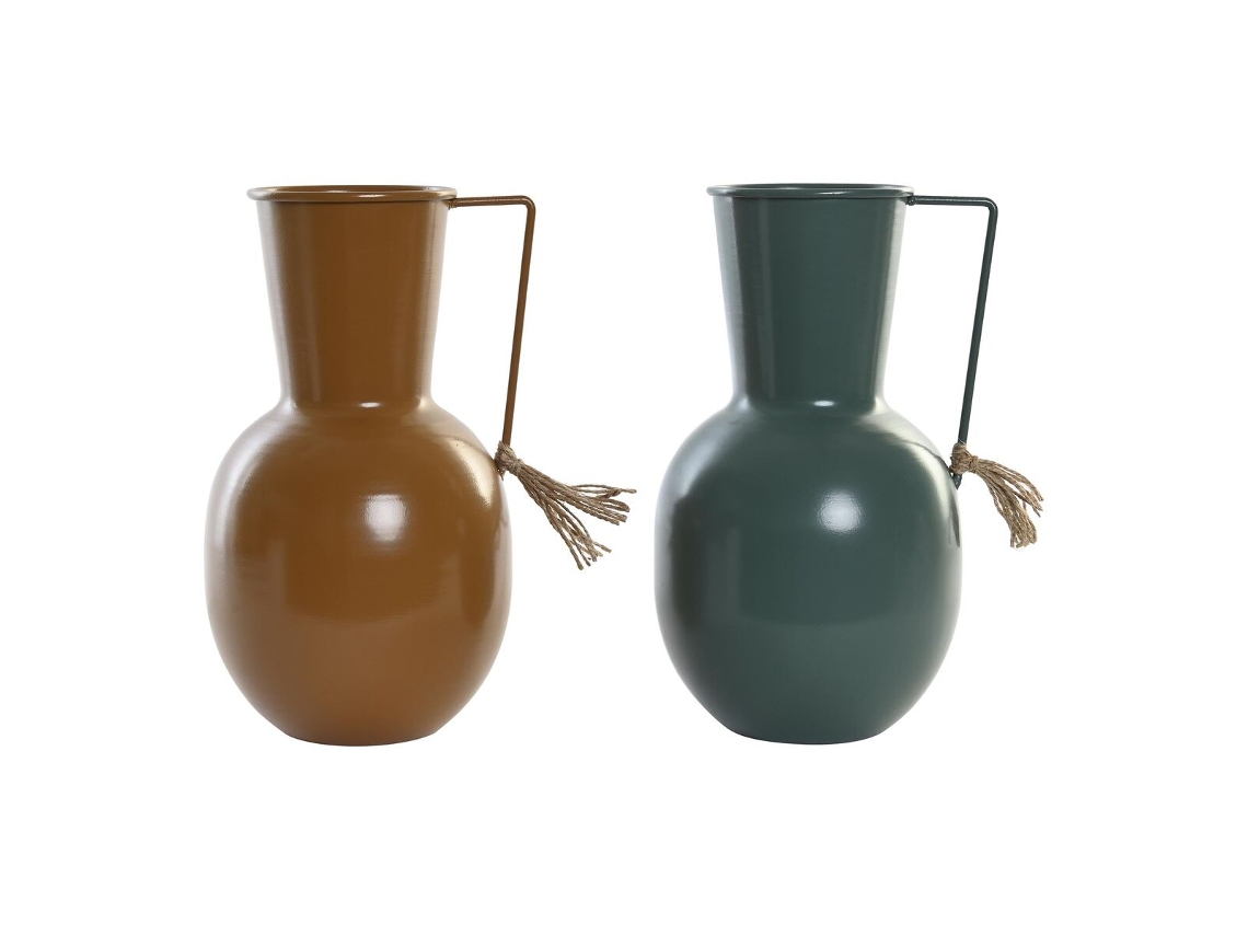 Vaso DKD HOME DECOR (Metal - 2 Unidades - 14.5x13x24cm)