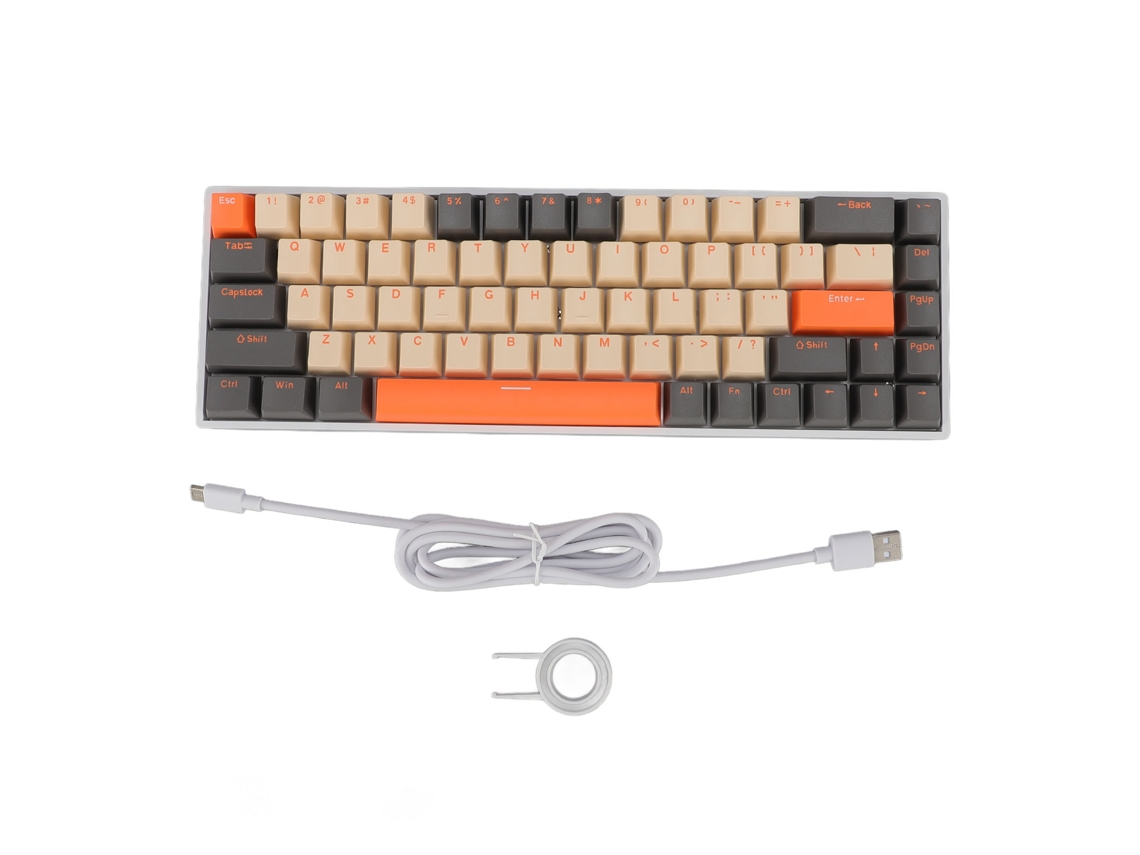 Aetheria teclado Mecânico 68 Teclas Rgb Backlit Usb C Fio Switch Azul Ergonômico Portátil Gaming para Wins