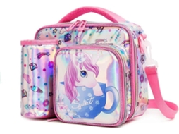 Lancheira infantil, Lancheira de tecido isolante para crianças, Lancheira escolar, Lancheira quadrada Aquaforge