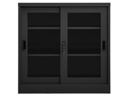 Armário com Porta Deslizante Aço 90x40x90cm Antracite MAISON EXCLUSIVE