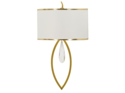 Luminária de parede Mf909, tecido, branco, 16x15x50 cm, Epikasa